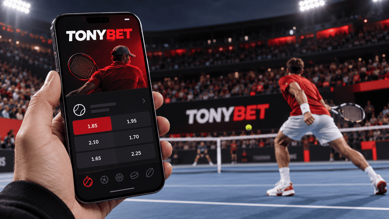 TonyBet live tennis betting interface in Canada